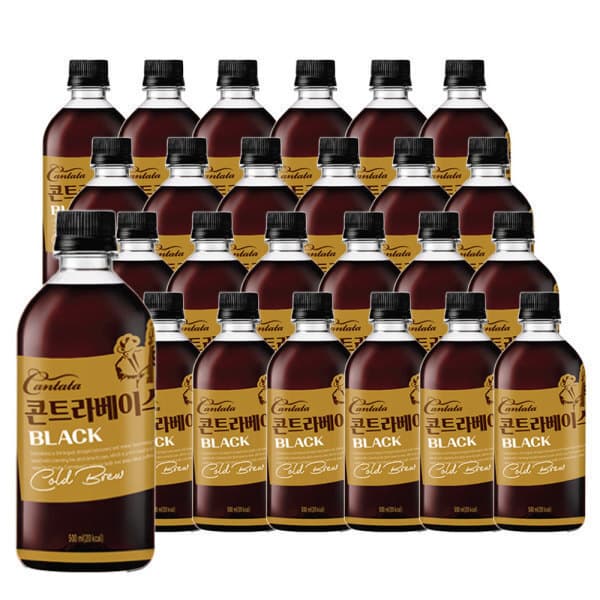 롯데칠성스타배송 칸타타 콘트라베이스 콜드브루 블랙커피 500ml 24pet