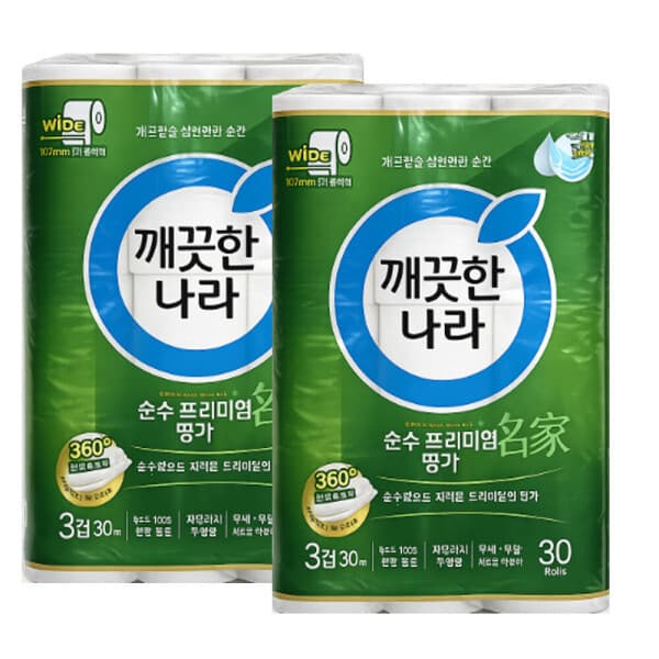 대현맘 순수프리미엄3겹 와이드107MMX30Mx30롤x2팩