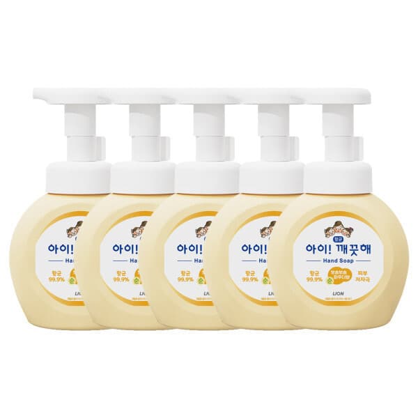 라이온코리아 아이깨끗해 핸드워시 순향 본품 용기 250ml 5개