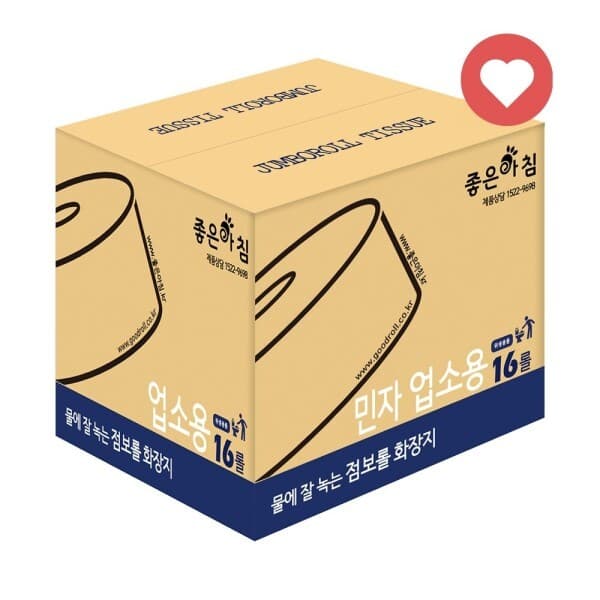 점보롤좋은아침 단단한 업소용 점보롤 16롤 화장지