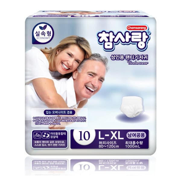 유아몰-uamall 참사랑 실속형 팬티형 대형 성인용기저귀 10팩