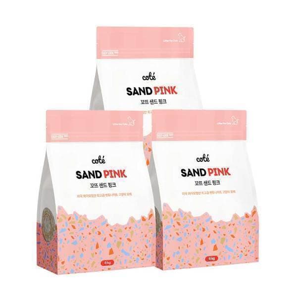 브랜드시터 꼬뜨 샌드 먼지없는 벤토나이트 핑크 고양이 모래 6kg x 3개