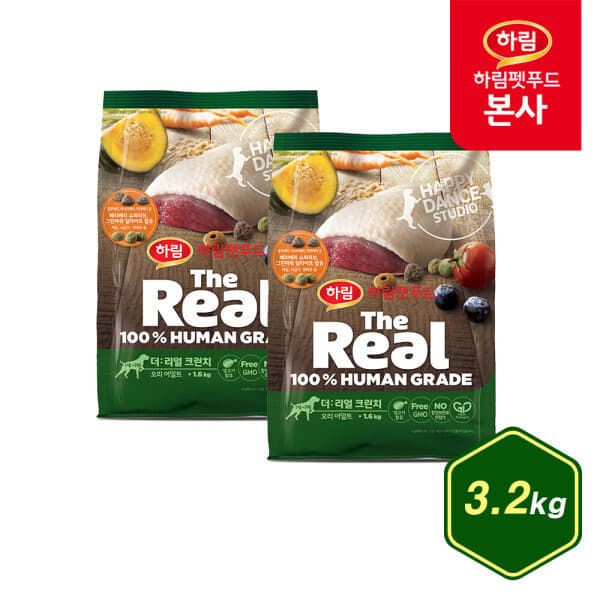 하림펫푸드 더리얼 크런치 오리 어덜트 3.2kg