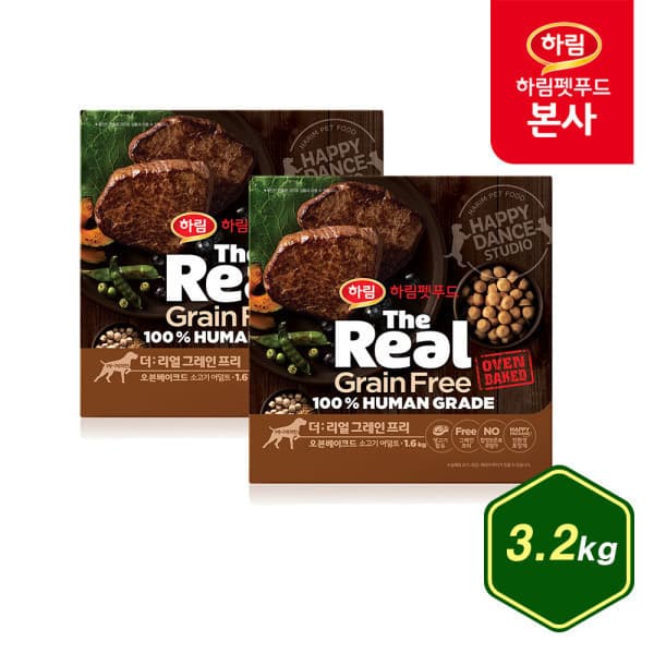 하림펫푸드 더리얼 그레인프리 오븐베이크드 소고기 어덜트 3.2kg - 최저가 76,000원