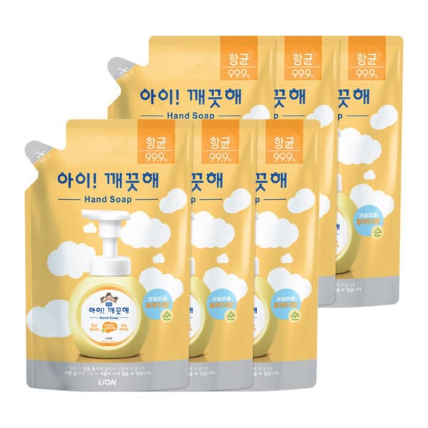 라이온코리아 아이깨끗해 핸드워시 순향 450ml 리필 6개 - 최저가 33,150원