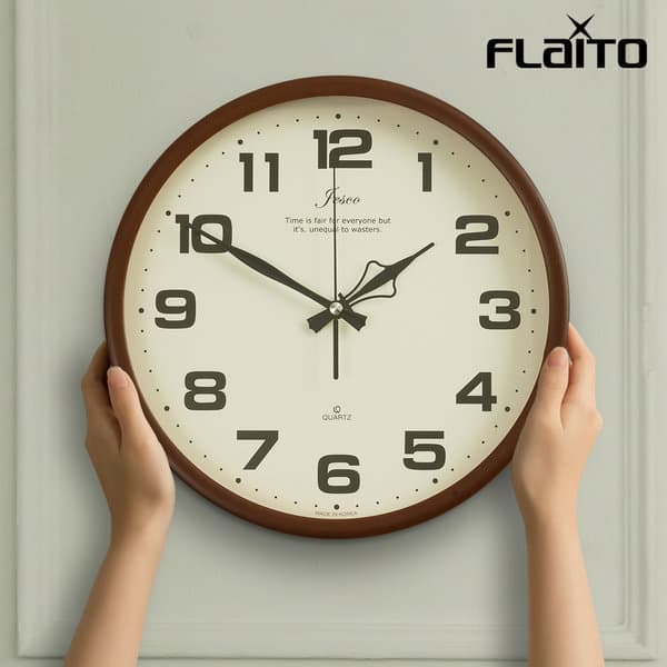 플랜에코 국산 에쉬우드 무소음 벽시계 29cm