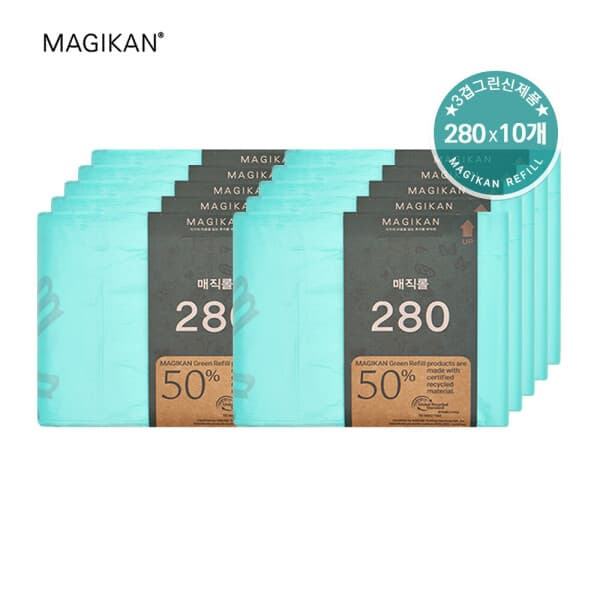 ◆매직몰◆ 매직캔리필 280 10개 27L 25L 22L 3겹 그린 - 최저가 21,000원