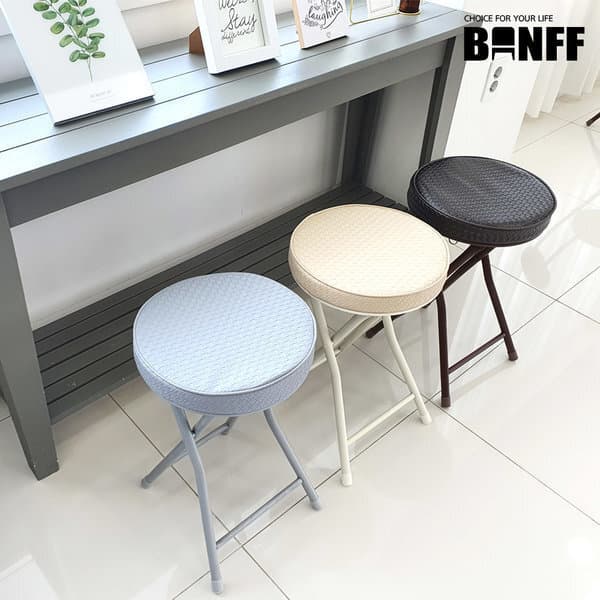BANFF밴프 접이식의자 쿠션스툴 미니 원형의자 - 최저가 17,900원