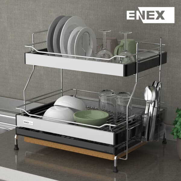 키위샵_kiwishop 에넥스 스페셜 식기건조대 2단 블랙 - 최저가 74,900원
