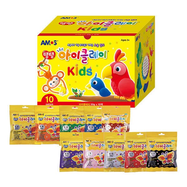 아모스공식스토어 아모스 탱탱아이클레이 키즈 50g 10색 묶음