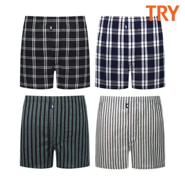 베스트언더웨어 TRY 남자 안말리는 기능성 트렁크팬티 4종세트