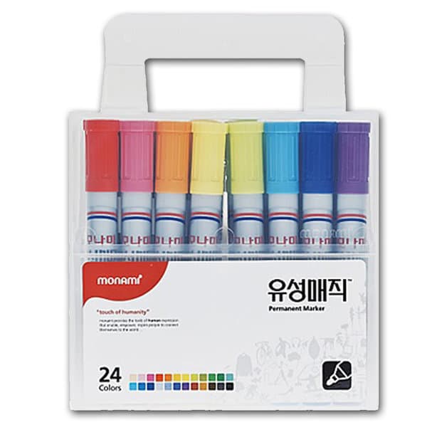 모래알마켓 컬러 유성 매직 24색 세트 둥근닙 2mm - 최저가 19,200원