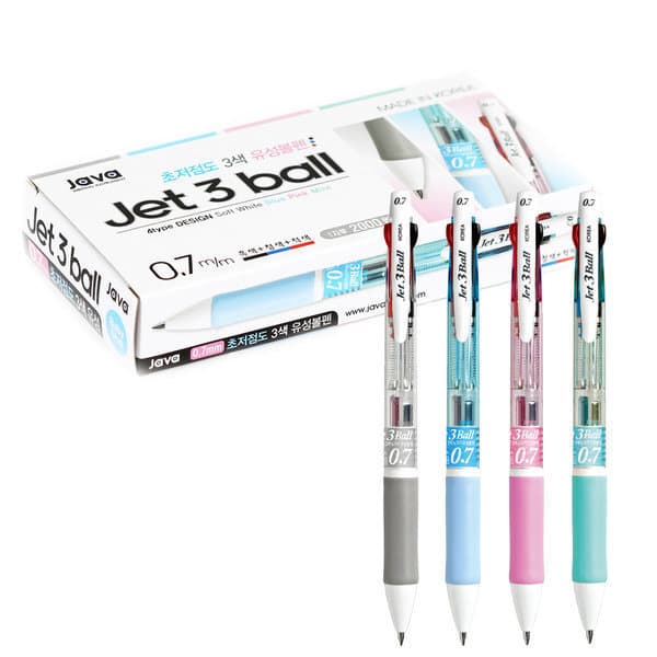 오피스윙 G2 자바 제트3볼 멀티펜 0.7mm 1갑 12자루 3색 볼펜 - 최저가 15,500원