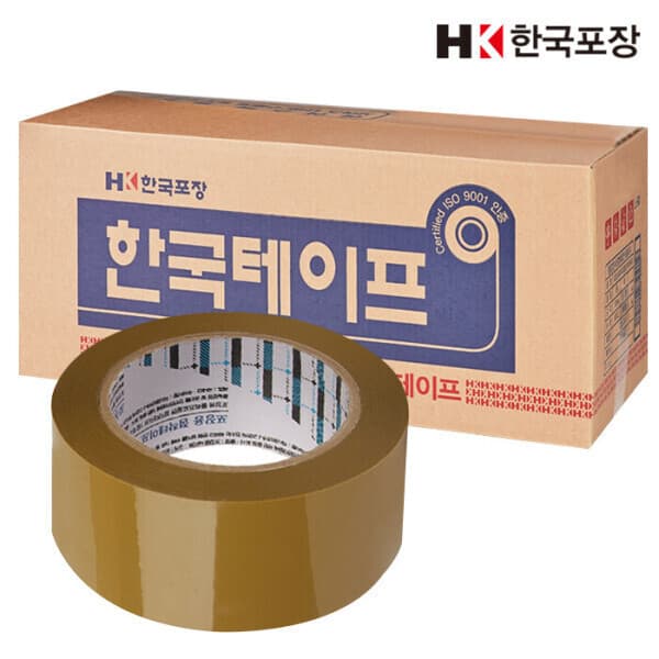 한국포장 박스테이프 한국테이프 OPP 포장 테이프 경포장 40M 50개 황색