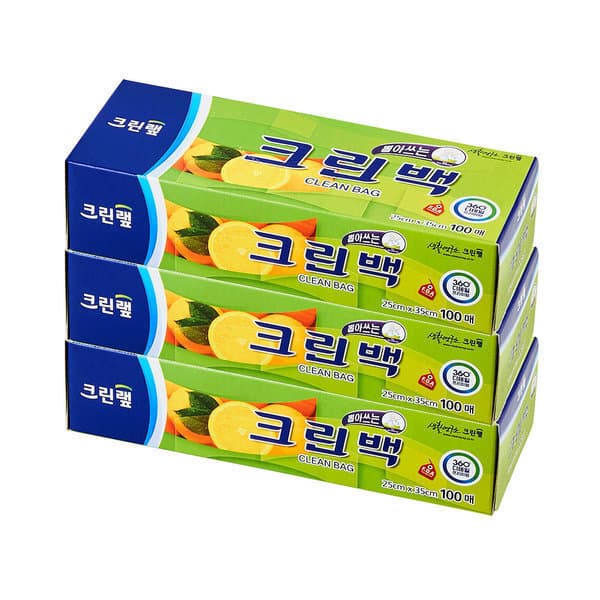 크린랩_본사직영몰 크린백 25cm x 35cm 중 100매 X3개 - 최저가 12,900원