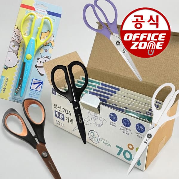 오피스존(주) 티타늄 핑킹가위 10개 1갑
