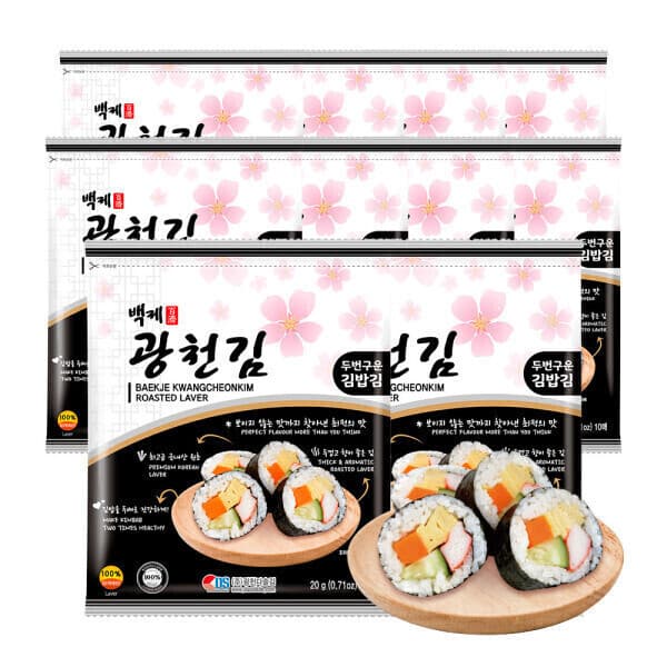 광천다솔김공식판매처 광천김 백제 두번구운김밥김 20g x 10봉
