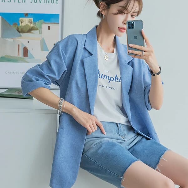 with나크21 린넨 테일러드 롱자켓 NK21-J-21