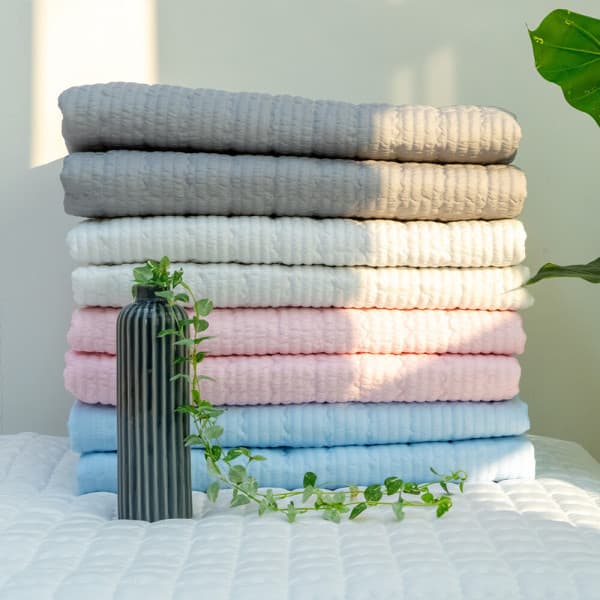 junnabedding 쿨 아이스 시어서커 고정밴딩형 여름 침대패드