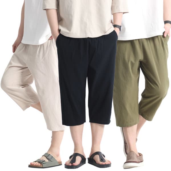 쇼타임옴므 PR린넨7부반바지 남자 루즈핏 - 최저가 17,800원