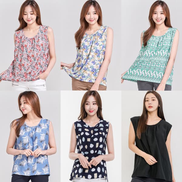 이라인컴퍼니 빅사이즈 인견블라우스 여성 나시티 민소매티 커넥트 그린인견 1413 (F~2XL) - 최저가 10,900원