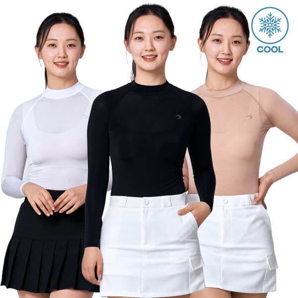 TS스포츠 여성 골프웨어 기능성 자외선차단 냉감 쿨티셔츠 하프넥