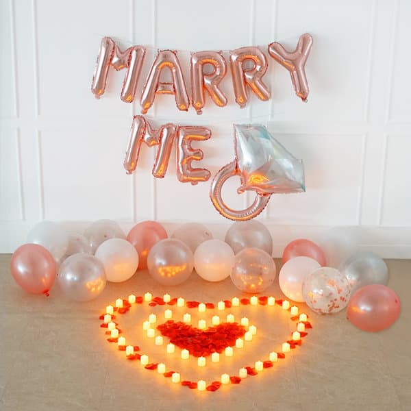 PARTYZZANG MARRY ME 청혼 프로포즈 세트(로즈골드)