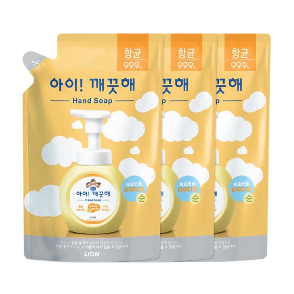 라이온코리아 아이깨끗해 핸드워시 순향 450ml 리필 3개