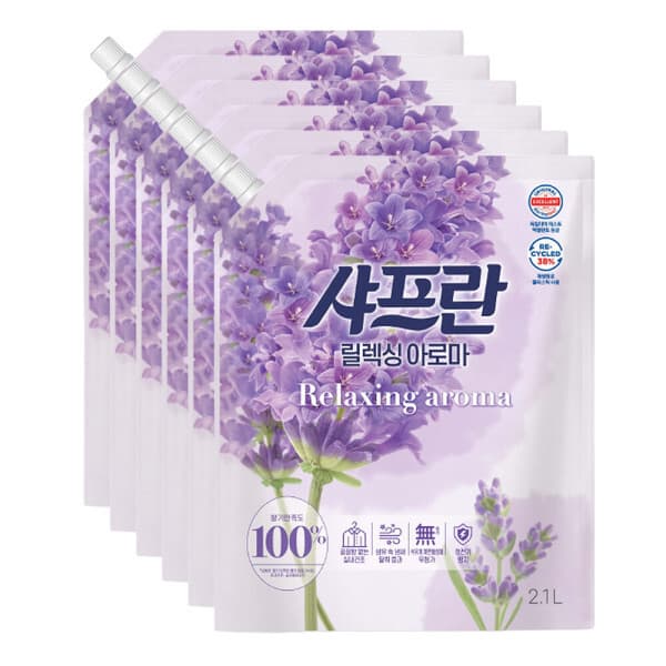LG생활건강-스타배송 샤프란 섬유유연제 아로마 리필 2.1L x6