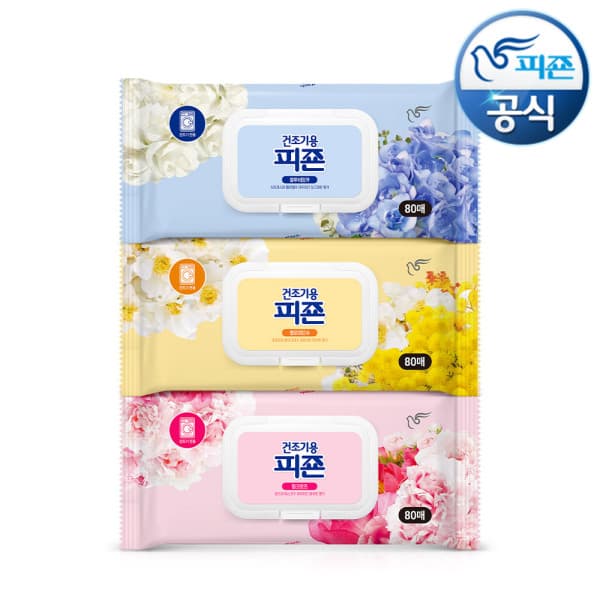 피죤공식몰 드라이시트 건조기용 피죤 오리지널 80매 3개입