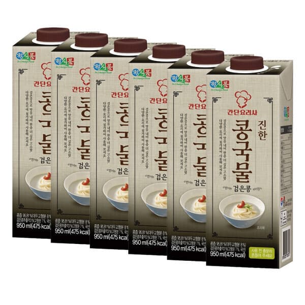 정식품-스타배송 정식품 진한 콩국물 검은콩 950ml 6팩