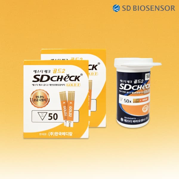 메디캣 SD체크골드2 당뇨혈당시험지 2박스 100매 - 최저가 19,800원