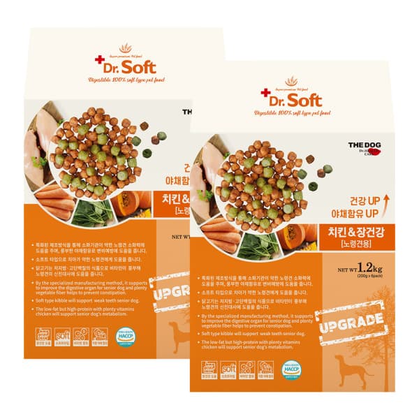 더독앤캣 닥터소프트 치킨 장건강 노령견용 1.2kg 2개 - 최저가 12,800원