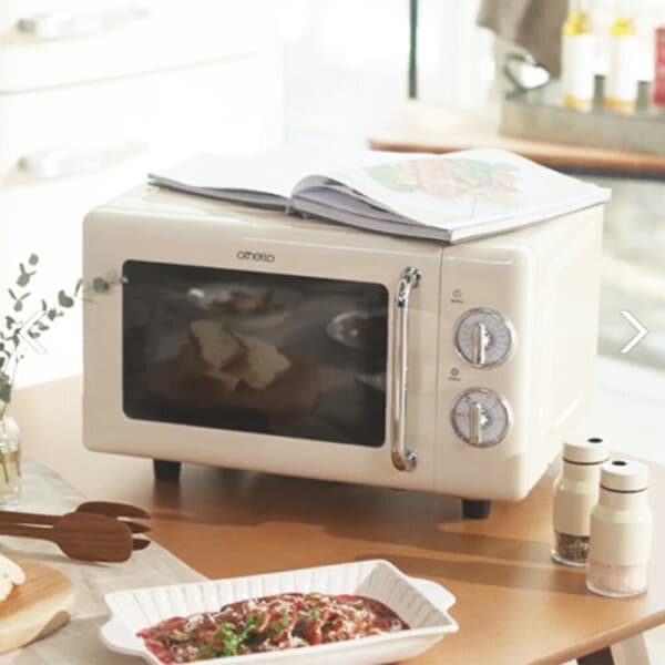 RETHOME 오델로 레트로 무회전 플랫타입 전자레인지 20L 크림