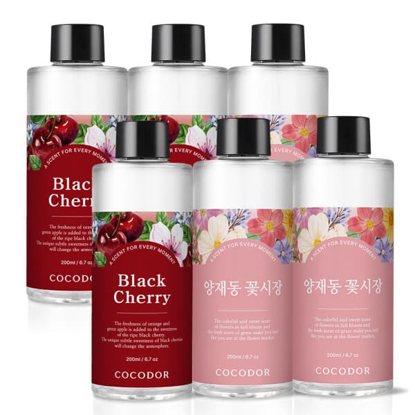 코코도르(주) 코코도르 디퓨저 리필액 200ml X 6개 스마일
