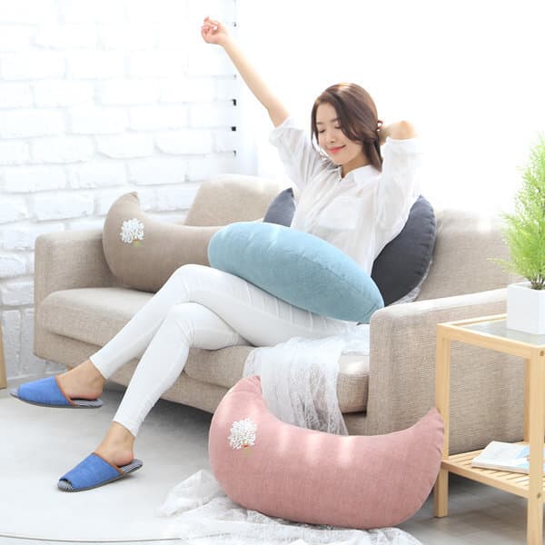 이솔홈 쏘피 순면 반달 허리 쿠션