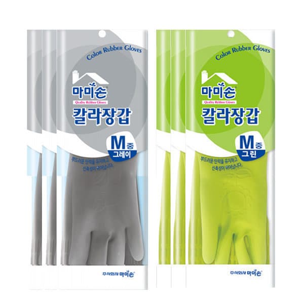 오피스원몰 마미손칼라고무장갑 중 3개 그레이/그린