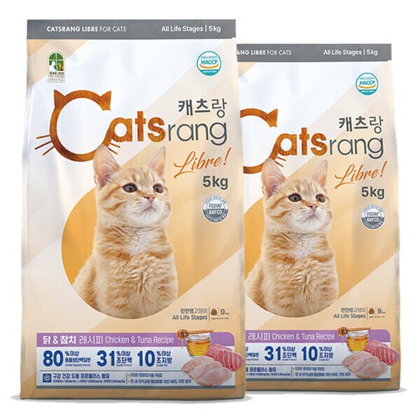멍멍스타 캐츠랑 전연령 리브레 5kg x 2개 고양이사료