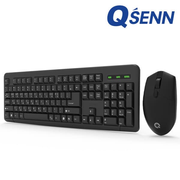 와이지마트 QSENN MK210 무선 키보드마우스세트 키스킨 포함 블랙