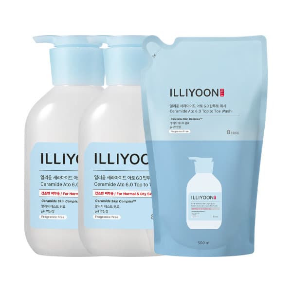 아모레퍼시픽바디헤어 일리윤 세라마이드 아토6.0 탑투토워시 500ml 2개 + 리필 500ml - 최저가 37,700원