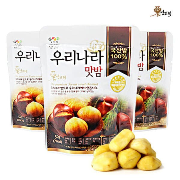 신세계라이브쇼핑 (G)밤뜨래 국내산 우리나라맛밤 50g x 10봉