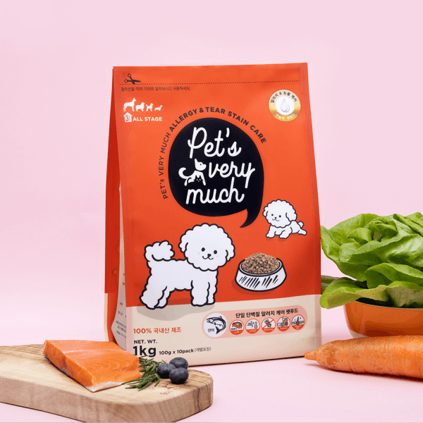 페츠베리머치 페츠베리머치 강아지 눈물자국 알러지 사료 연어 1kg - 최저가 27,000원