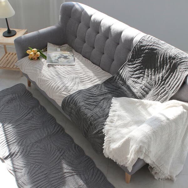팔공티앤씨 순면 워싱코튼 퀼팅 소파패드 4인 60X235cm - 최저가 25,200원