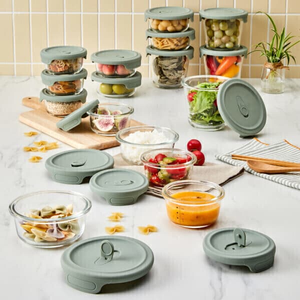 modernhouse 모던하우스 내열유리 실리콘 스팀홀 밥용기 350ML 6P세트 그린