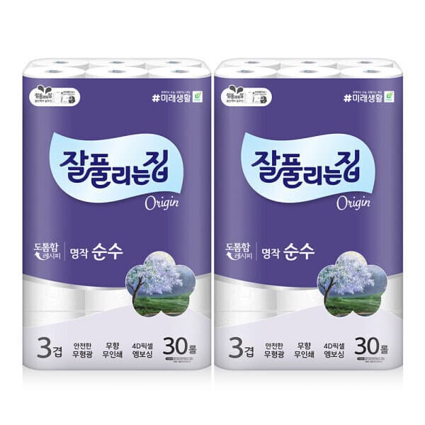 미래생활온라인스토어 잘풀리는집 명작순수 화장지 30m 30롤 2팩 - 최저가 33,900원