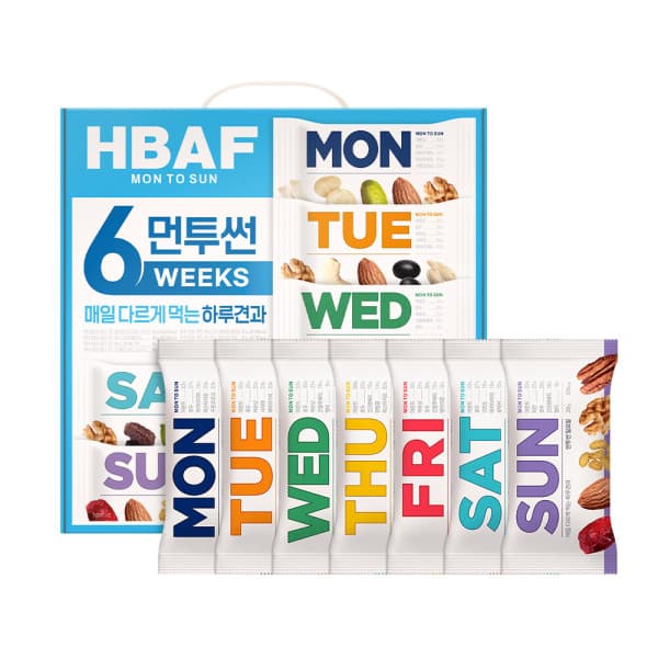 HBAF스토어 HBAF 바프 먼투썬 하루견과 6주
