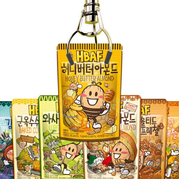 HBAF스토어 HBAF 바프 아몬드 100-120g 5봉 골라담기 | 허니버터 군옥수수 와사비 - 최저가 16,900원