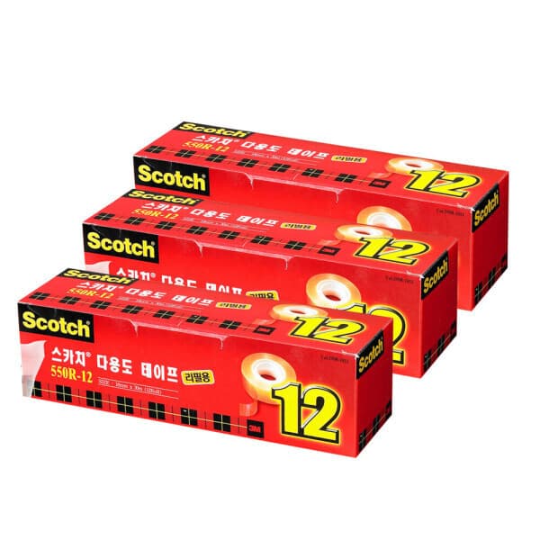 오케이준 3M 스카치 550R 다용도 테이프 리필 18mm x 30m 12개 - 최저가 23,490원