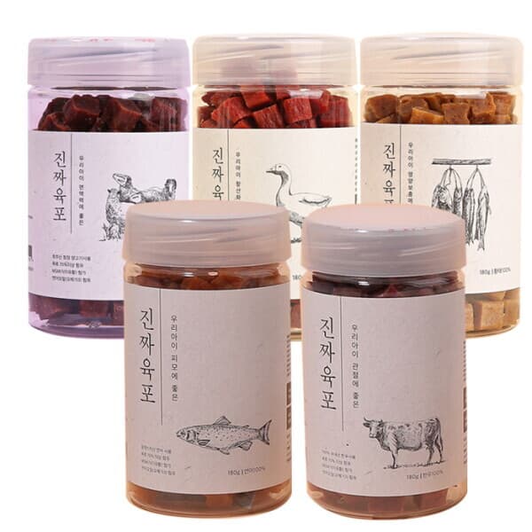 롯데아이몰 도그씨 펫프렌즈 진짜육포 180g x4팩