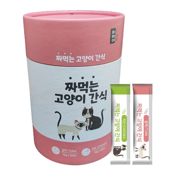 씨엔앨몰 마마쇼 짜먹는 고양이 간식 참치+치킨 15gx60개 - 최저가 14,900원